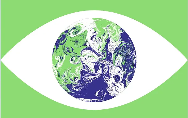 Illustrazione sul clima e la transizione energetica